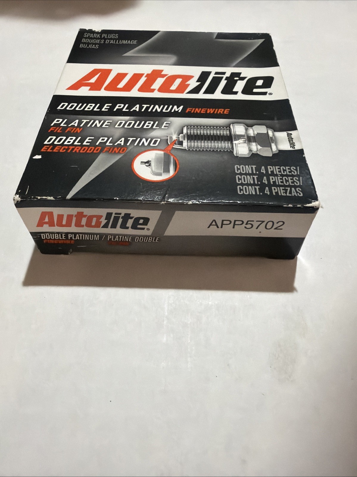 4 pack Autolite APP5702 Double Platinum Spark Plugs for Ignition Secondary 
