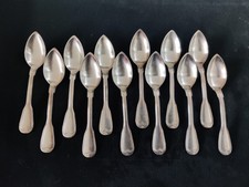 12 cuillères à moka Wiskemann au filet Chippendale métal argenté très bel état