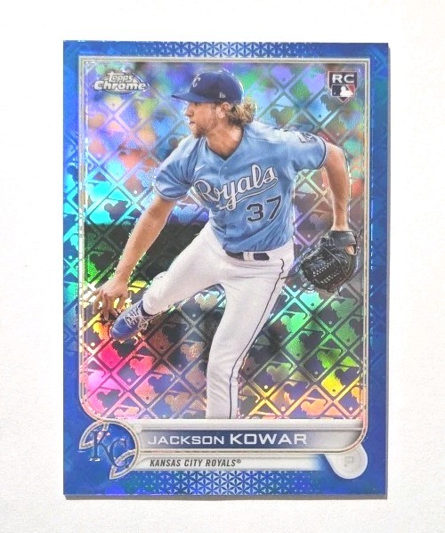 2022 Topps Chrome Logofractor Blue Ref /150 Jackson Kowar RC (MARINERS) !!