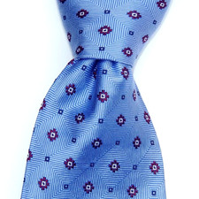 BROOKS BROTHERS Pretty Light Blue Silk Tie Brown Motifs MINT CONDITION