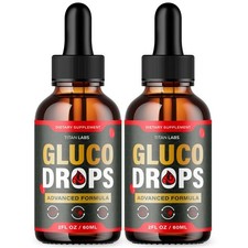  2 Pack Gluco Drops Blood Support Vitamin Supplement GlucoDrops 60 Servings