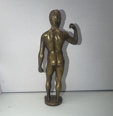 Antique Bronze Metal Athletic Male Figure - S. Schwatenberg
