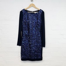 Damsel In A Dress Blue Sequin Shift Dress UK 10 Party Cocktail Evening Sparkly