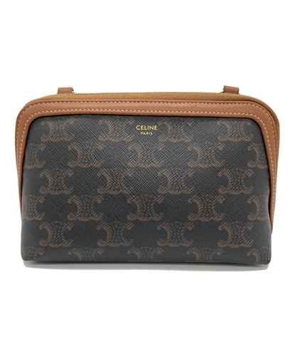 Celine One Shoulder Bag Triomphe F-CU 2202 Brown Women's #TFB16636