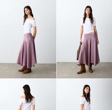 Womens midi pastel purple skirt, mango brand, brand new top with chic cut.