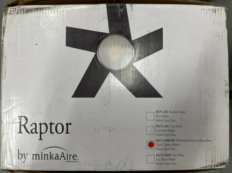 Minka-Aire F617L-ORB/AB Raptor LED 60" Ceiling Fan w/ Remote, Bronze - Image 4 of 4