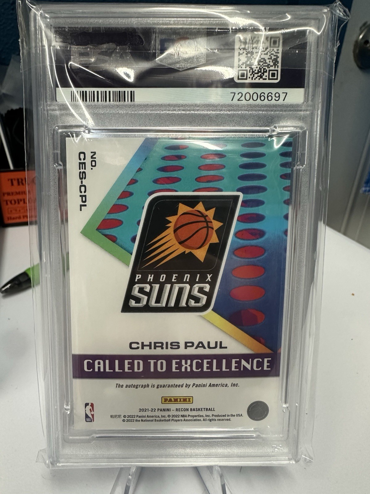 21-22 Panini Recon Called to Excellence Signatures Chris Paul PSA 10 3/35 view 2