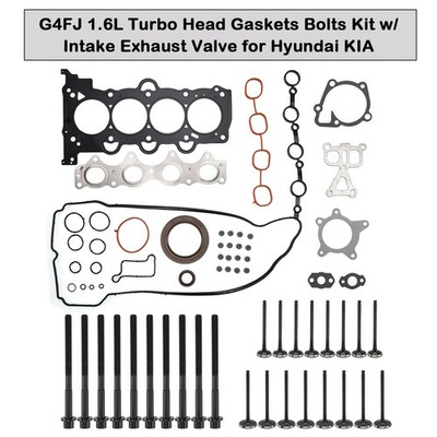 G4FJ 1.6L Turbo Head Gaskets Bolts Kit w/ Intake Exhaust Valve für Hyundai KIA
