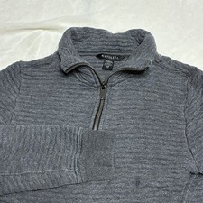 Athleta Women's Ottoman Rib Zip Pullover Cozy Soft Sweatshirt Gray XS