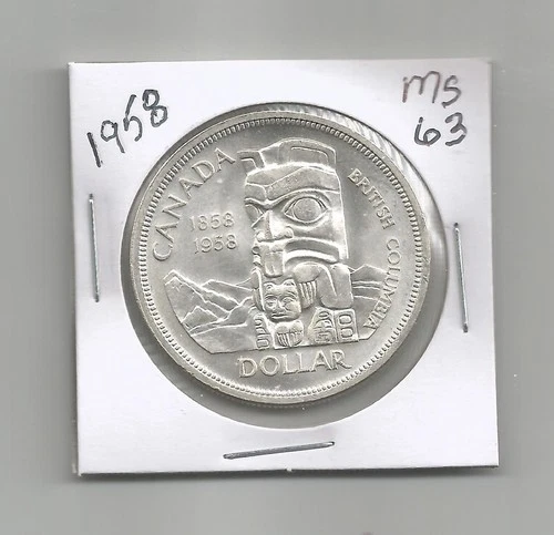 **1958** Canadian Silver Dollar - MS63 or better