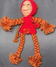 Vintage knitted Organ Monkey RARE 1950 s Original A21
