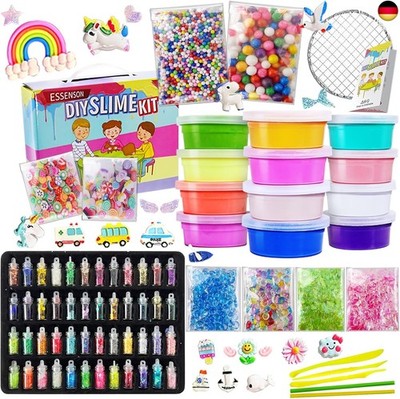 DIY Slime Kit Schleim Selber Machen mit 12 Farben Crystal Slime, Glitter,