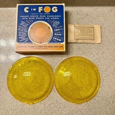 Rare Vintage Accessory C In Fog 7” Headlight Covers  GM Chevy Mopar Ford NOS 
