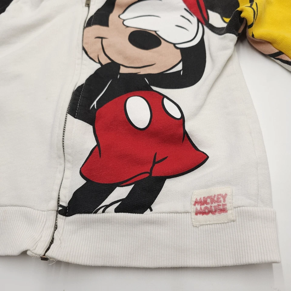 Disney x Zara Baby Sweatshirt 18-24 Months Mickey Mouse Hoodie White Boys Girls  - Image 2 of 4