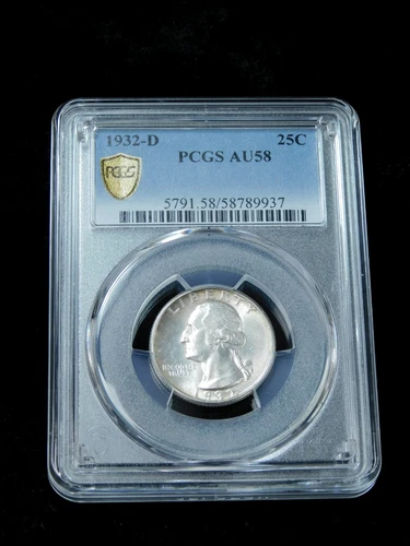 1932-D 25c Washington Silver Quarter - PCGS AU58