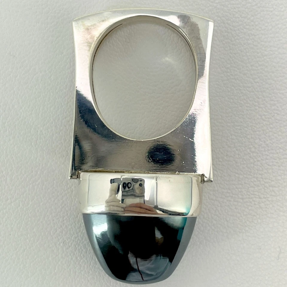 Anel vintage Georg Jensen prata esterlina hematita #A89 EUA 5,25 autêntico - Imagem 4 de 4