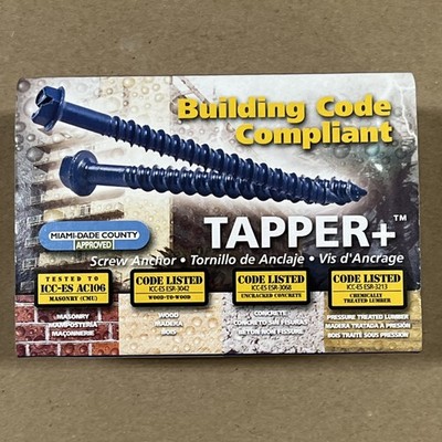 POWERS TAPPER+ 2722SD 1/4''x1-3/4'' CONCRETE SCREWS BOX OF 100 PLUS DRILL BIT