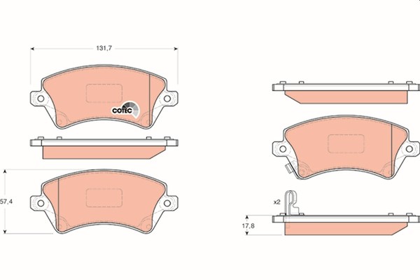 1X TRW GDB3288 Bremsbelagsatz Scheibenbremse FüR Toyota-image