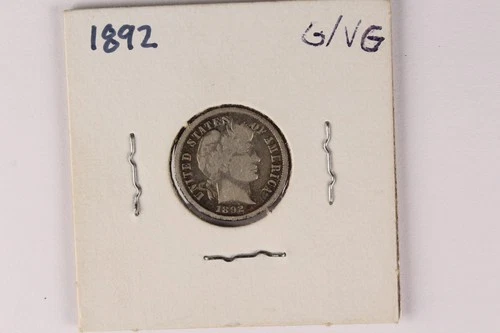 1892 Barber Dime, G/VG Condition, First Year