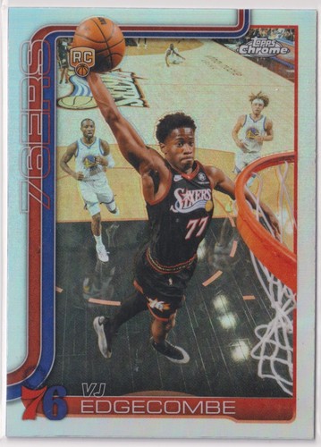 2025-26 Topps Chrome VJ Edgecombe Silver Refractor Rookie Card #153 76ers