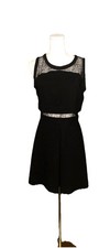 Little Black Dress Lace Illusion Fit & Flare Skater Cocktail Dress Size 6