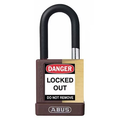 Abus 20041 Keyed Padlock, Open, Rectangular Steel Body, Hardened Steel Shackle,