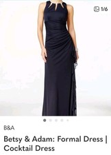 Elegant Navy Blue Column Cocktail Chiffon Overlay Rhinestones Ruched Slim 10