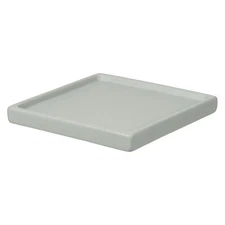 4.3 Inch Square Ceramic Plant Saucers, Light Gray