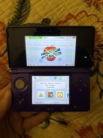 Nintendo 3DS Midnight Purple Handheld Console System Charger Tested & Working