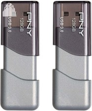 PNY 256 GB - Elite Turbo Attach  4 - USB 3.2 Flash Drive - 100MB/s 128GB 2-Pack