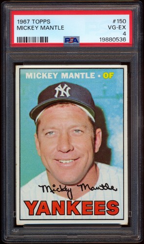 1967 Topps #150 Mickey Mantle PSA 4 CENTERED