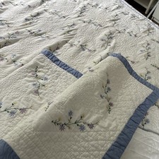 SUNHAM Home Floral Embroidered 3pc Queen Size Quilt Set