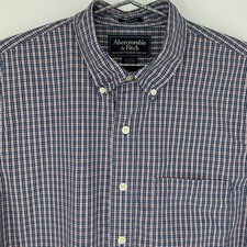 Abercrombie Fitch Men s M Muscle Fit Plaid Button Down Short Sleeve Shirt
