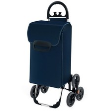 Folding Stair Climbing Shopping Cart Hand Truck w/Removable Bag  Handle Navy