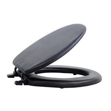 Soft Elongated Toilet Seat - Soft Cover with Comfort Foam 19 Inch Black Vinyl