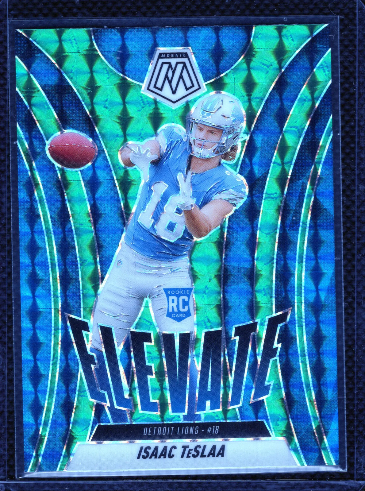 2025 Panini Mosaic - Isaac TeSlaa Elevate Mosaic Green RC #No. 8 - Detroit Lions