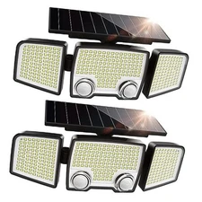  Solar Outdoor Lights 332 LED 7000K, Super Bright Motion Sensor Outdoor 2 Pack