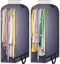 10"Gusseted Clear Garment Bags for Hanging Clothes Storage 43"Suit for Closet