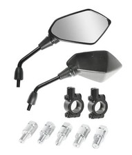 Motorcycle Mirrors - Handlebar Rear View Side Mirrors with M8 M10 Bolt - Fits