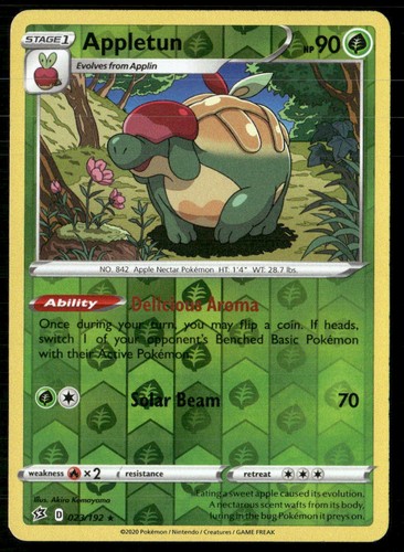 APPLETUN 023/192 RARE REBEL CLASH POKEMON REVERSE HOLO LP