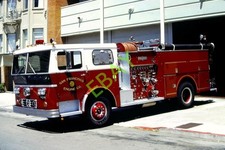 SFFD SAN FRANCISCO Fire Apparatus SLIDE: E-6 1973 WARD LAFRANCE