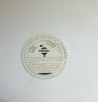 #ad Vintage Pepsi Cola Bottlers Volume Chart Slide Rule – Carbonation Calculator $16.00