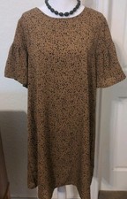 Shein Women's Animal Print Short Sleeve Sheath Dress. Size L