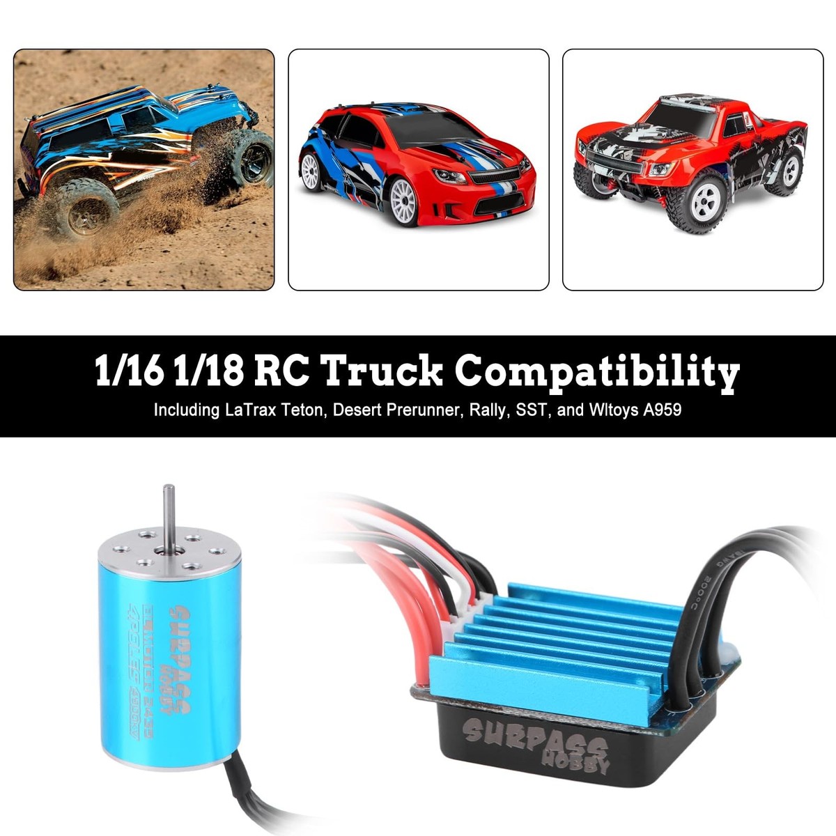 Surpass Hobby 2435 4800KV Brushless Motor 25A ESC Combo Upgrades