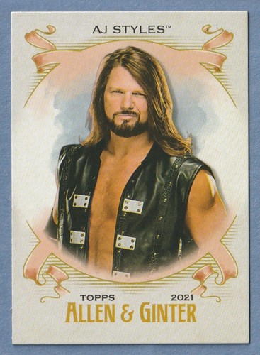AJ Styles #AG-1 2021 Topps Heritage WWE Allen & Ginter card