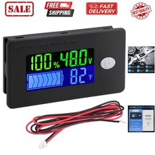 48v Golf Cart Battery Meter - LCD Display Lithium Battery Monitor 10-100v Vol...