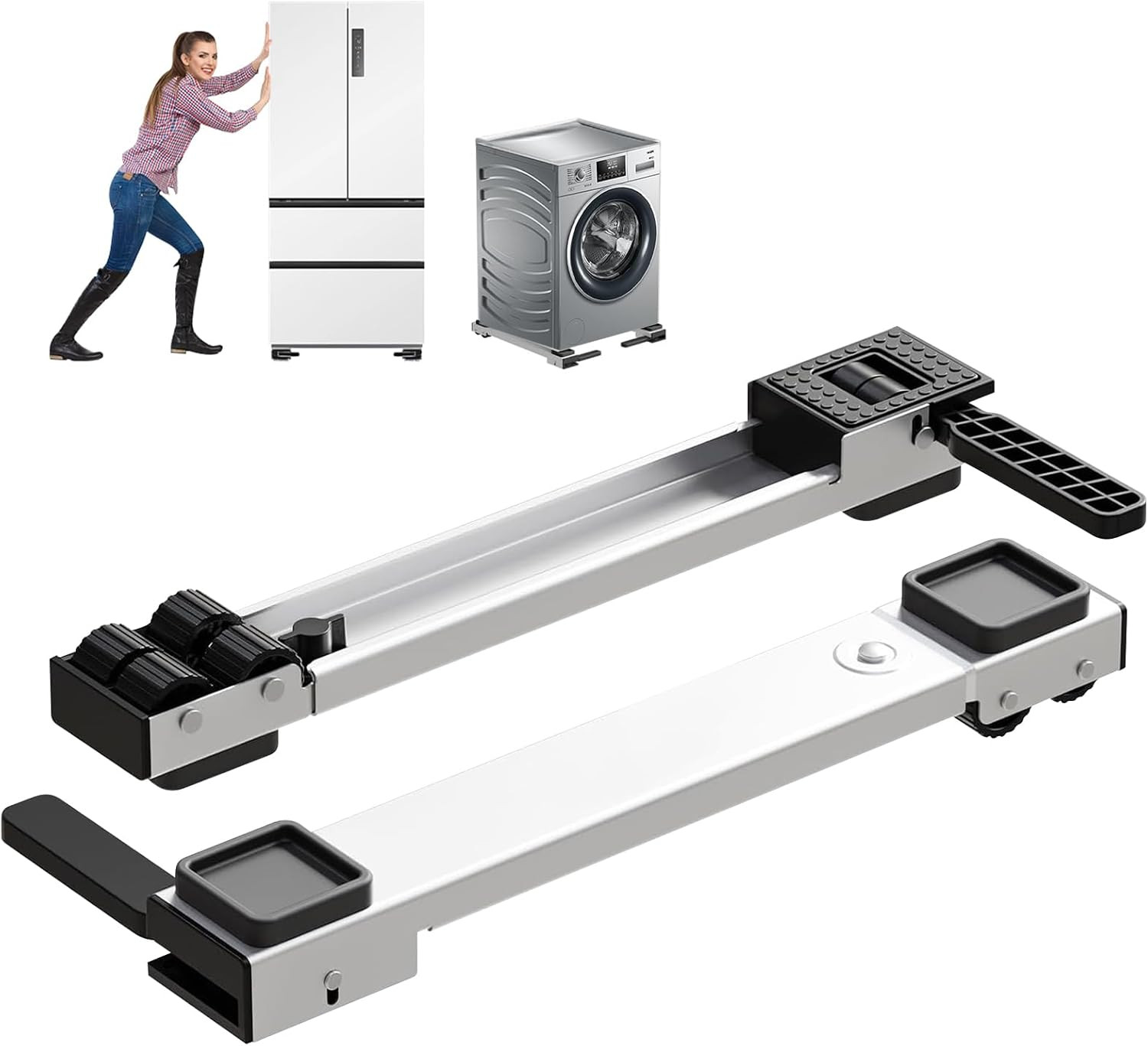 Base Lavatrice Regolabile con Ruote da 50-80 cm - Supporto Stabile