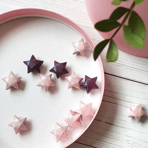 300 piezas estrellas de papel prefabricadas origami estrella de los deseos de la suerte púrpura claro - Imagen 4 de 7