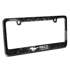 Ford Mustang 50 Years Real Black Forged Carbon Fiber License Plate Frame Ford Mustang 50 Years Real Black Forged Carbon Fiber License Plate Frame