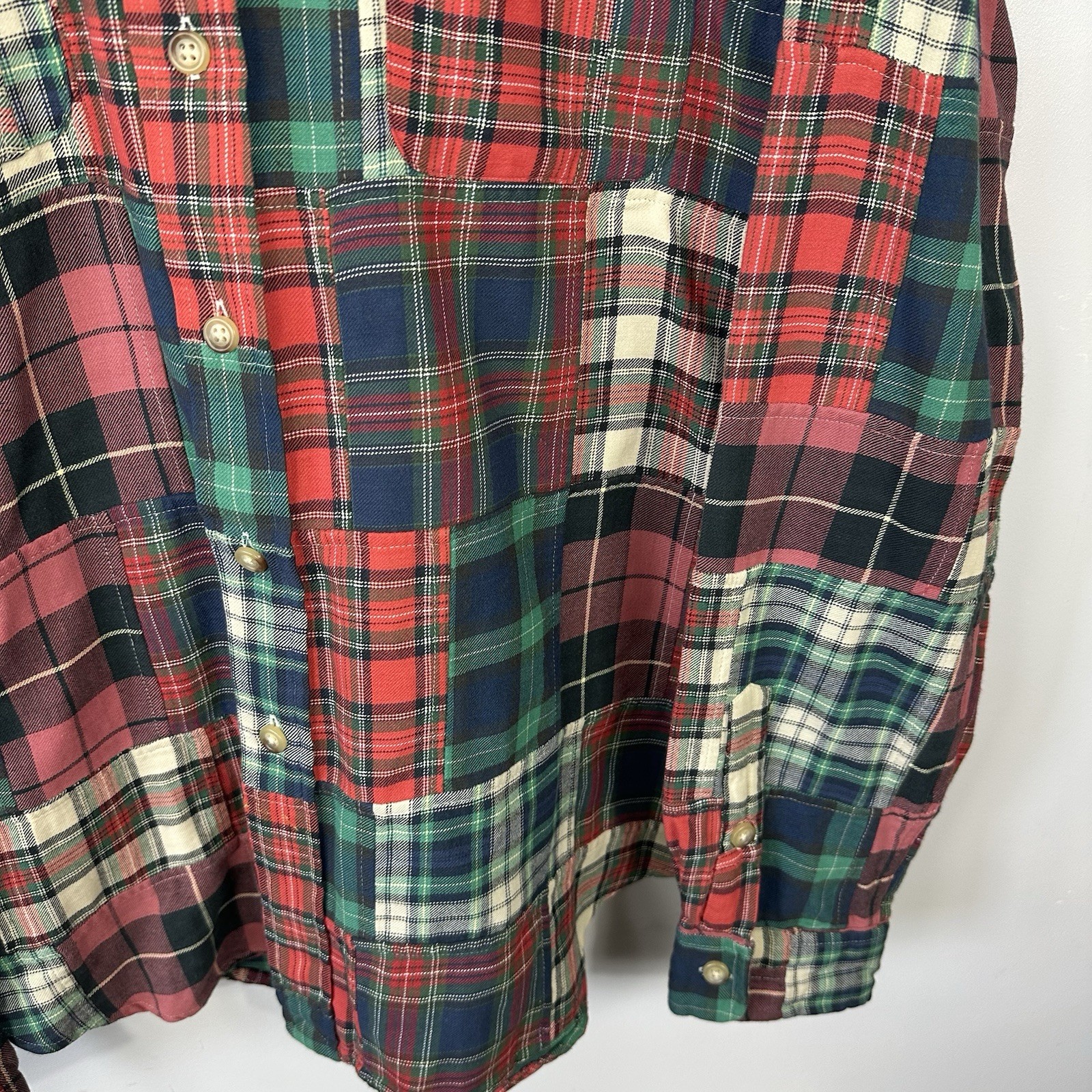 Polo Ralph Lauren Patchwork Flannel Overshirt Shi… - image 5
